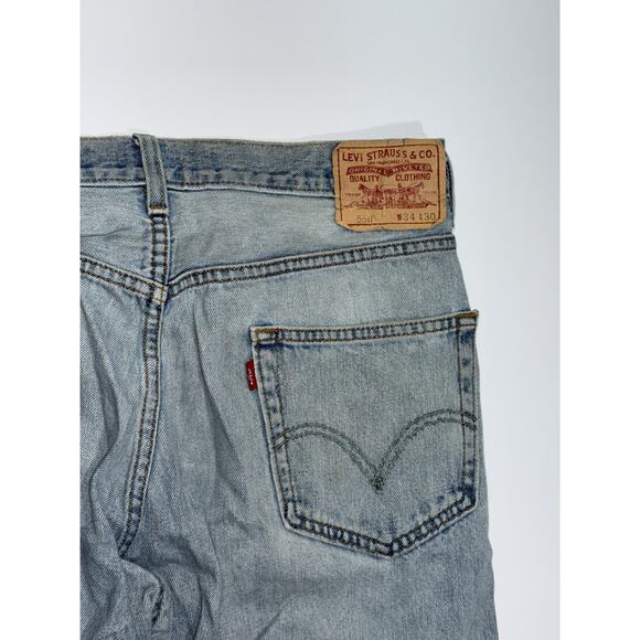 Vtg Levis 550 Jeans Men 34x30 Blue Light Wash Relaxed Fit Y2K Red Tab 2000 0351 - Picture 4 of 11